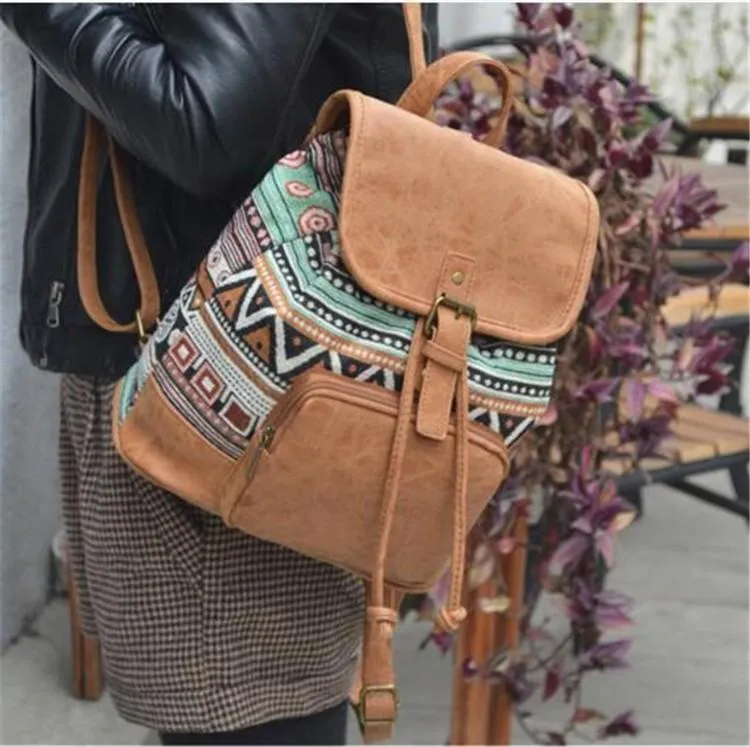 Women's Printed Canvas Shoulder School & Travel Bags for Teenagers