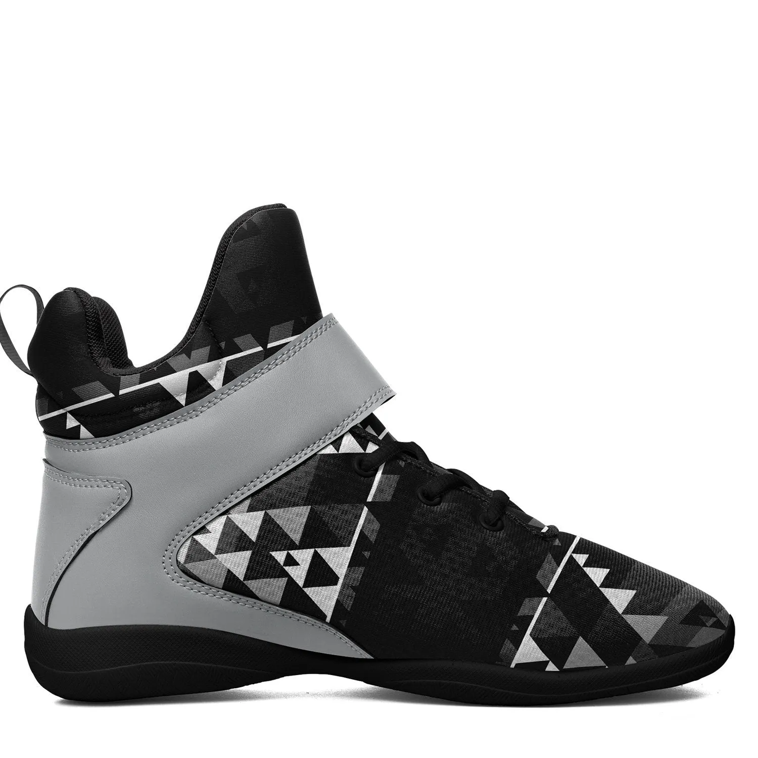 Writing on Stone Black and White Ipottaa Basketball / Sport High Top Shoes - Black Sole