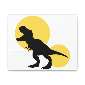 Yellow Tyrannosaurus Rex Design Stretched Canvas