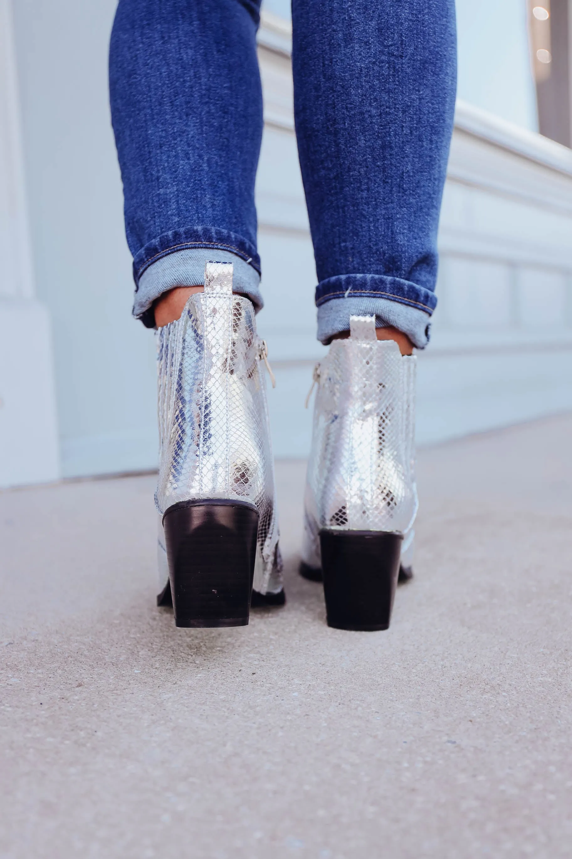 Yvanna Silver Boots by ShuShop